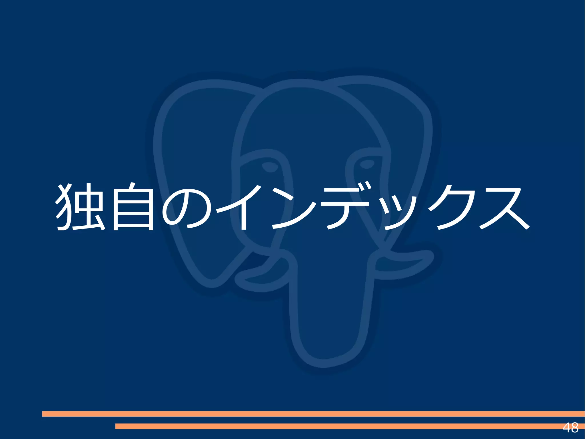 48
独自のインデックス
 