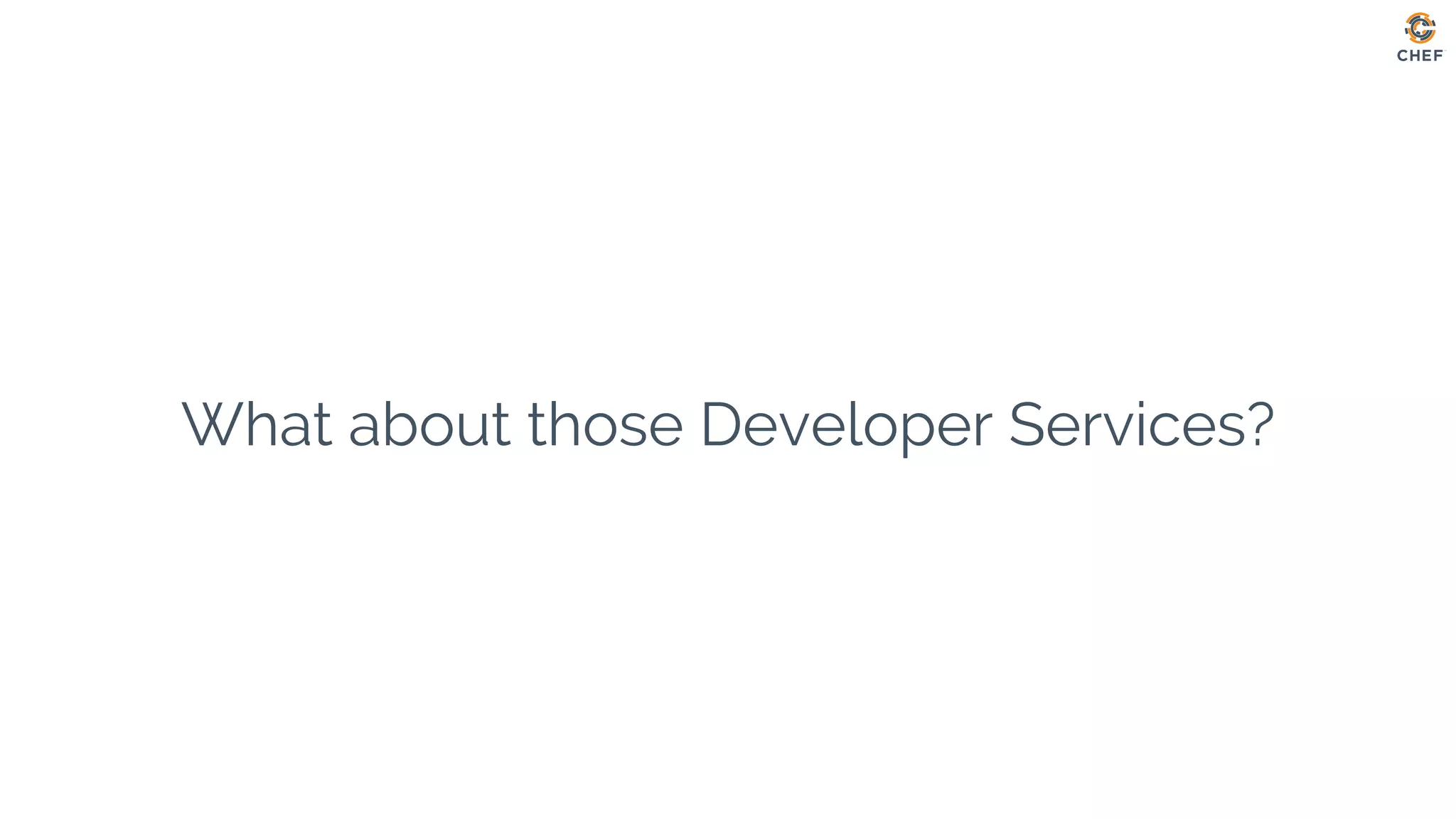 What about those Developer Services?
 