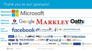 Diamond
Sponsors
Platinum
Sponsors
Gold
Sponsors
Silver
Sponsors
Thank you to our sponsors!
2017-08-24 AfPIF 2017, Abidjan, Côte D'Ivoire 1616
 