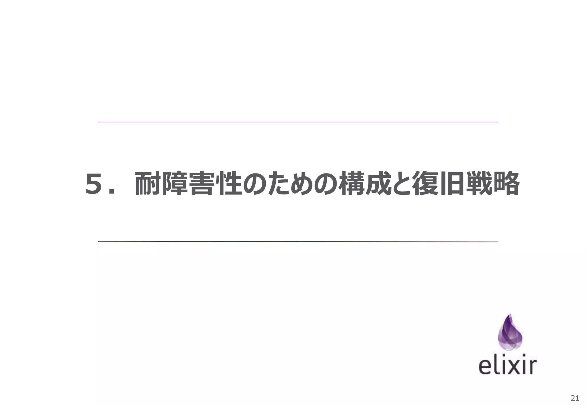 21
５．耐障害性のための構成と復旧戦略
 