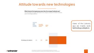 Attitude towards new technologies
29
Users of the Listonic
app are mainly early
technology adopters.
 