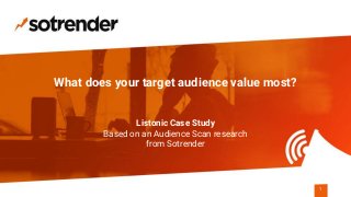 What does your target audience value most?
Listonic Case Study
Based on an Audience Scan research
from Sotrender
1
 