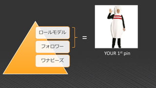 =
ロールモデル
フォロワー
ワナビーズ
YOUR 1st pin
 