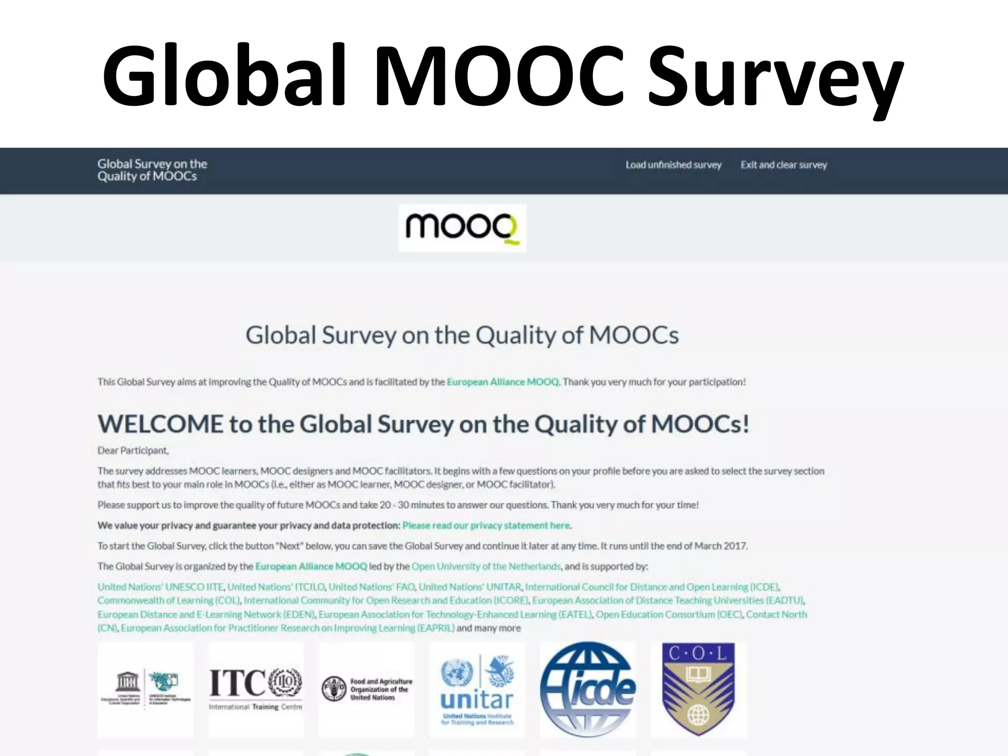 Global MOOC Survey
 