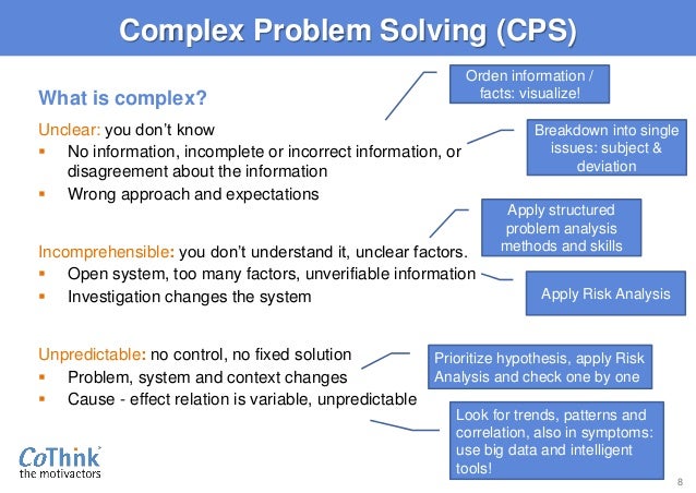 Complex Problem Solving and Big Data Analytics