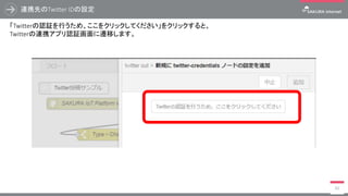 連携先のTwitter IDの設定
89
「Twitterの認証を行うため、ここをクリックしてください」をクリックすると、
Twitterの連携アプリ認証画面に遷移します。
 