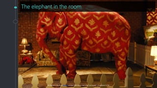 The elephant in the room
The Elephant in the Room, Banksy exhibition,2006 Barely Legal show, Los Angeles[1] (Theelephant is Tai)
 