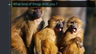 What kind of things AHA you ?
 