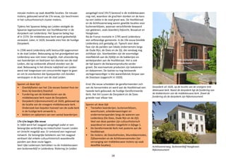 nieuwe molens op vaak dezelfde locaties. De nieuwe
molens, gebouwd vanaf de 17e eeuw, zijn beschreven
in het cultuurhistorisch cluster molens.
Tijdens het Spaanse beleg van Leiden vestigde de
Spaanse legeraanvoerder zijn hoofdkwartier in de
dorpskerk van Leiderdorp. Het Spaanse beleg liep
af in 1574. De middeleeuwse kerk werd gedeeltelijk
verwoest. Later, in 1620, bouwde men hier de huidige
Dorpskerk.
In 1596 werd Leiderdorp zelfs bestuurlijk opgenomen
in de stad Leiden. Bebouwing op het grondgebied van
Leiderdorp was niet meer mogelijk, met uitzondering
van boerderijen en bedrijven ten dienste van de stad
Leiden, die op voldoende afstand stonden van de
stad. Bebouwing in het directe nabijheid van Leiden
werd niet toegestaan om concurrentie tegen te gaan
en om te voorkomen dat Spanjaarden zich konden
verstoppen in de buurt van de stad Leiden.
Sporen uit deze tijd:
•	 Overblijfselen van het 13e eeuws Kasteel Huis ter
Does bij boerderij Doeshof.
•	 Fundering van de klokkentoren van de
middeleeuwse kerk naast de Dorpskerk.
•	 Dorpskerk (rijksmonument) uit 1620, gebouwd op
de locatie van de vroegere middeleeuwse kerk.
Onderzoek kan bepalen hoeveel van de oude kerk
in de huidige kerk verwerkt is.
•	 Kelders en opkamers van een aantal boerderijen.
17e t/m begin 20e eeuw
In 1664 werd het Jaagpad aangelegd zodat er een
belangrijke verbinding via trekschuiten tussen Leiden
en Utrecht mogelijk was. Er ontstond een regionaal
netwerk. De belangrijke betekenis van het Jaagpad
verklaart dat enkele cultuurhistorisch waardevolle
panden aan deze route liggen.
Veel rijke Leidenaars betrokken na de middeleeuwen
een buitenverblijf in Leiderdorp. Riolering (in Leiden
Dorpskerk uit 1620, op de locatie van de vroegere mid-
deleeuwse kerk. Naast de dorpskerk ligt de fundering van
de klokkentoren van de middeleeuwse kerk. Zowel de
fundering als de dorpskerk zijn Rijksmonument.
Achthovenerweg. Buitenverblijf Hoogkraan.
Rijksmonument
18
aangelegd rond 1917) bestond in de middeleeuwen
nog niet, waardoor de grachten stonken en de kans
op een ziekte in de stad groot was. De Hoofdstraat
en de Achthovenerweg waren gewilde locaties voor
buitenverblijven, waarvan verschillende bewaard
zijn gebleven, zoals boerderij Dijkzicht, Bouwlust en
Hoogkraan.
Na de Franse revolutie in 1795 werd Leiderdorp
een zelfstandige gemeente. In de 19e eeuw breidde
Leiderdorp zich gestadig uit. Typisch voor deze
fase zijn de panden van lokale ondernemers langs
de Oude Rijn, de Does en de Zijl, die vandaag nog
zichtbaar zijn. Voorbeelden zijn de voormalige
meelfabriek aan de Zijldijk en de bakkerijen en
winkelpanden aan de Hoofdstraat. Het is ook
de tijd waarin de kleiwarenproductie verder
groeit. De voornaamste producten zijn bakstenen
en dakpannen. De laatste nu nog bestaande
vertegenwoordiger is klei-warenfabriek Ginjaar aan
de Doeslaan (opgericht in 1920).
Eind 19e eeuw scheidden de gereformeerden zich
van de hervormden en werd aan de Hoofdstraat een
tweede kerk gebouwd, de huidige Gereformeerde
Kerk. Het lint tussen de Dorpskerk en de Does
groeide naar elkaar toe.
Sporen uit deze tijd:
•	 Tientallen boerderijen, buitenverblijven,
woonhuizen, arbeiderswoningen en
ondernemerspanden langs de wateren van
Leiderdorp (De Does, Oude Rijn en de Zijl).
Veel van deze panden zijn cultuurhistorisch
waardevol en worden toegelicht in bijlage 1.
•	 De Gereformeerde Kerk met pastorie aan de
Hoofdstraat.
•	 De molens: de Doeshofmolen, Munnikkenmolen,
Zijllaanmolen en de Achthovensemolen (ter
vervanging van middeleeuwse molens op vaak
dezelfde locaties).
Overblijfselen middeleeuwse
klokkentoren
 