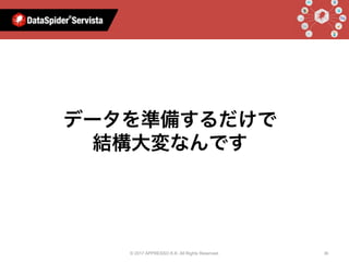 © 2017 APPRESSO K.K. All Rights Reserved. 36
AIと⾔えばデータを準備するだけで
結構大変なんです
 