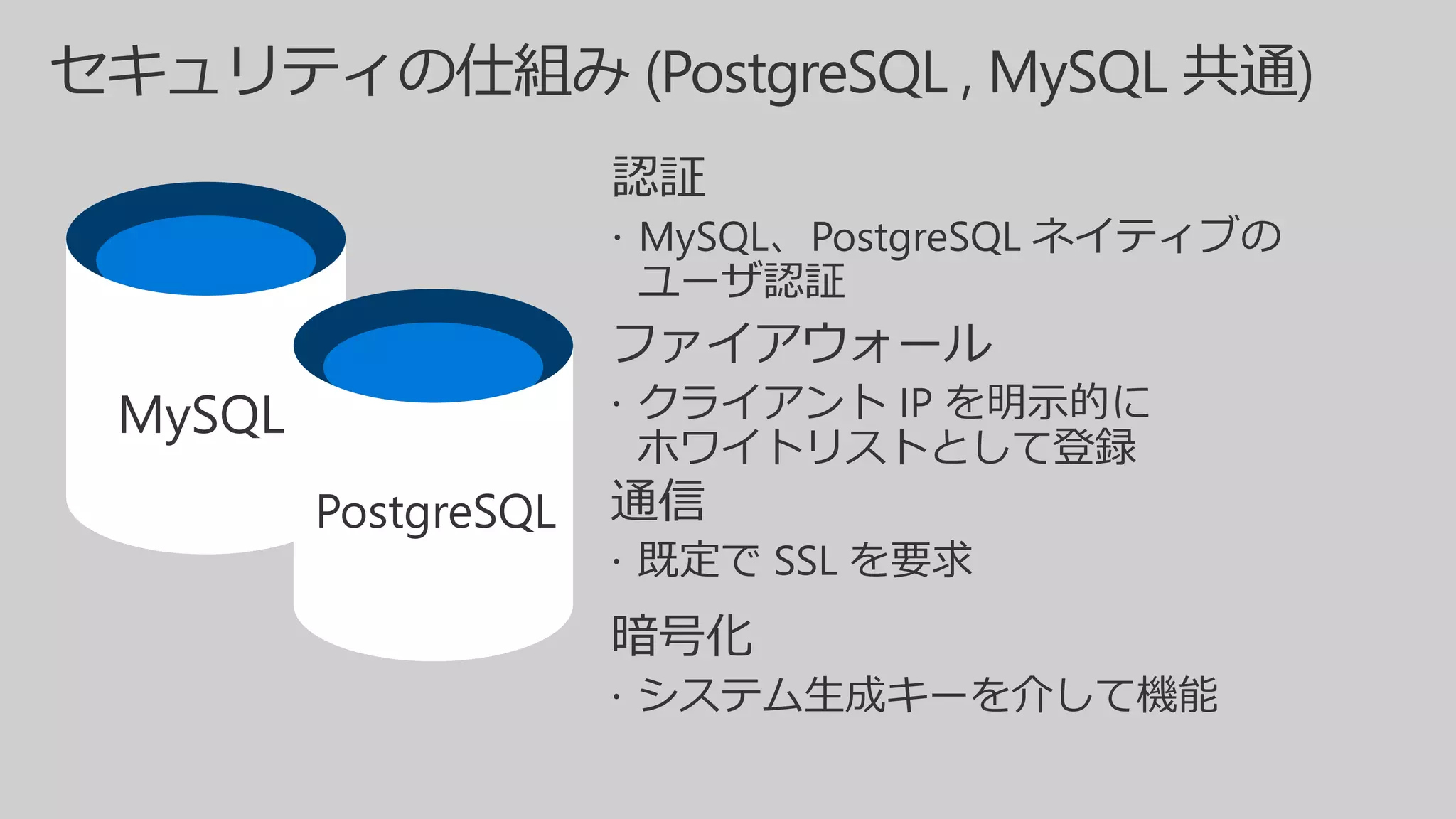 MySQL
PostgreSQL
 