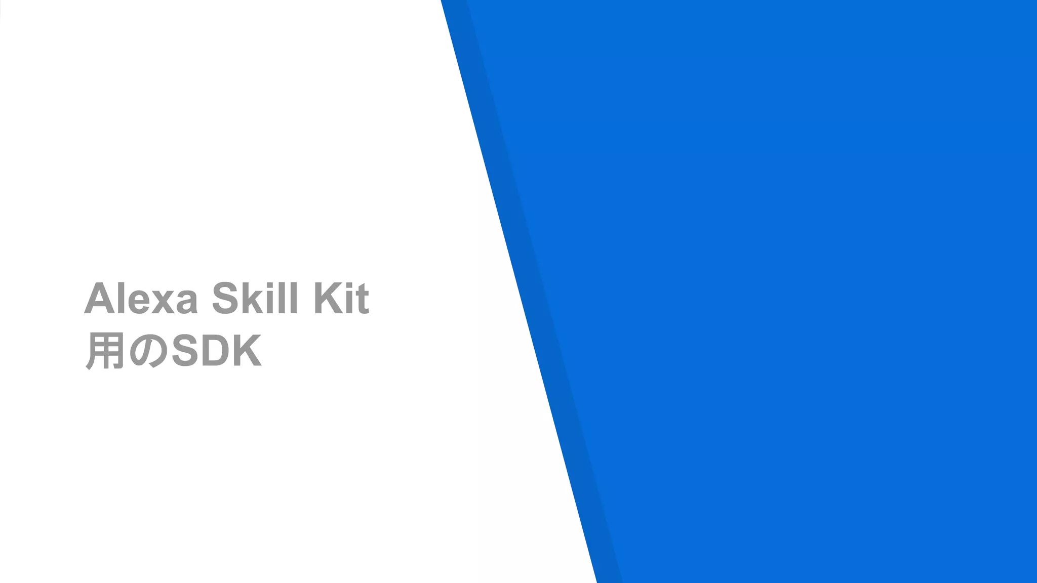 Alexa Skill Kit
用のSDK
 