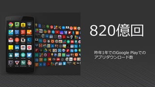 820億回
昨年1年でのGoogle Playでの
アプリダウンロード数
 