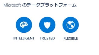Microsoft のデータプラットフォーム
INTELLIGENT TRUSTED FLEXIBLE
 