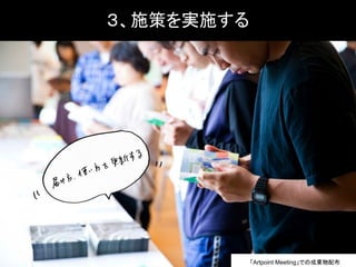 ３、施策を実施する
「Artpoint Meeting」での成果物配布
 