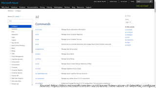 Source) https://docs.microsoft.com/en-us/cli/azure/?view=azure-cli-latest#az_configure
 