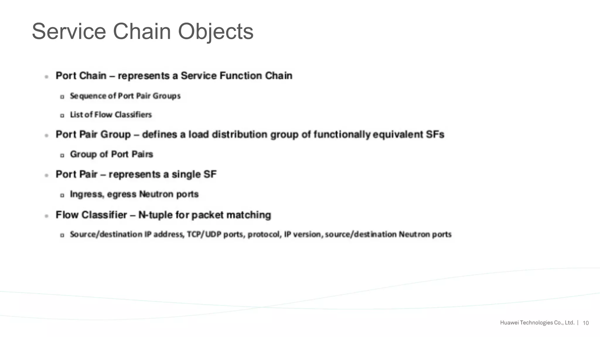 10
Service Chain Objects
 