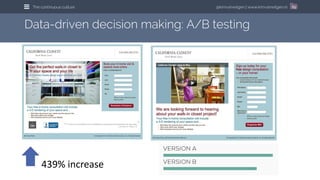 @kimvanwilgen | www.kimvanwilgen.nlThe continuous culture 69
Data-driven decision making: A/B testing
439% increase
 