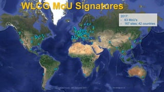 Universe and Clouds - 26th September 2017 Tim.Bell@cern.ch 34
WLCG MoU Signatures
2017:
- 63 MoU’s
- 167 sites; 42 countries
 