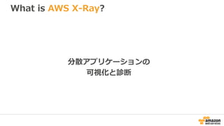 What is AWS X-Ray?
分散アプリケーションの
可視化と診断
 