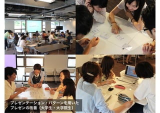 プレゼンテーション・パターンを用いた
プレゼンの改善（大学生・大学院生）
 