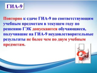 Повторно
допускаются
не более чем по двум учебным
предметам.
 