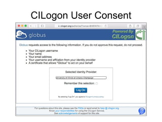 CILogon www.cilogon.org
CILogon User Consent
 