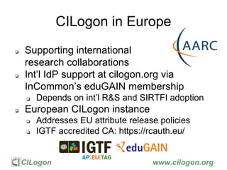 CILogon 2.0 at Oct 2017 CICI PI meeting
