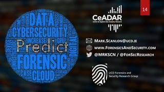 MARK.SCANLON@UCD.IE
WWW.FORENSICSANDSECURITY.COM
@MRKSCN / @FORSECRESEARCH
14
 