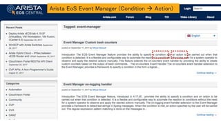 Arista EoS Event Manager (Condition  Action)
 
