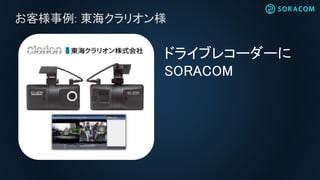 お客様事例: 東海クラリオン様
ドライブレコーダーに
SORACOM
 
