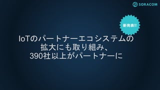 IoTのパートナーエコシステムの
拡大にも取り組み、
390社以上がパートナーに
 