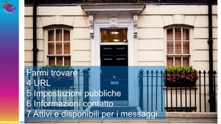 UnBreakFast libera associazione di professionisti in cerca di nuova occupazione
Farmi trovare
4 URL
5 Impostazioni pubbliche
6 Informazioni contatto
7 Attivi e disponibili per i messaggi
 