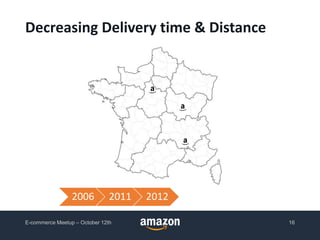 Decreasing Delivery time & Distance
E-commerce Meetup – October 12th 16
2006 2011 2012
 