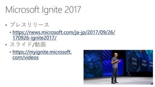 https://news.microsoft.com/ja-jp/2017/09/26/
170926-ignite2017/
https://myignite.microsoft.
com/videos
 