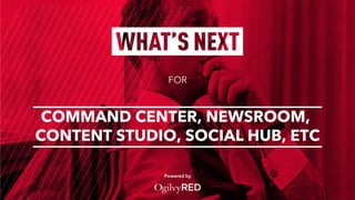 FOR
Powered by
COMMAND CENTER, NEWSROOM,
CONTENT STUDIO, SOCIAL HUB, ETC
 