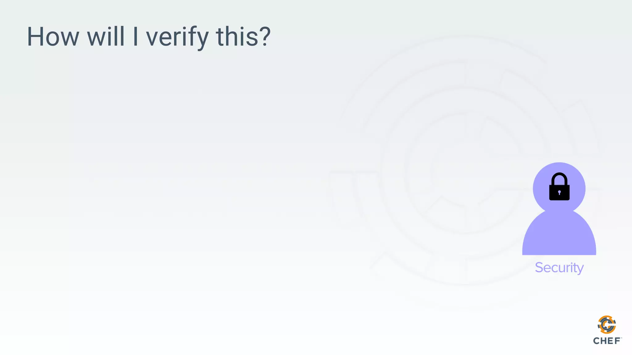 How will I verify this?
 