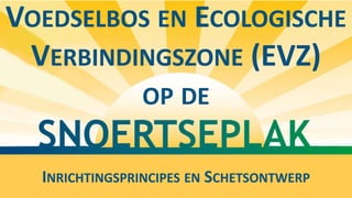 VOEDSELBOS EN ECOLOGISCHE
VERBINDINGSZONE (EVZ)
OP DE
INRICHTINGSPRINCIPES EN SCHETSONTWERP
 