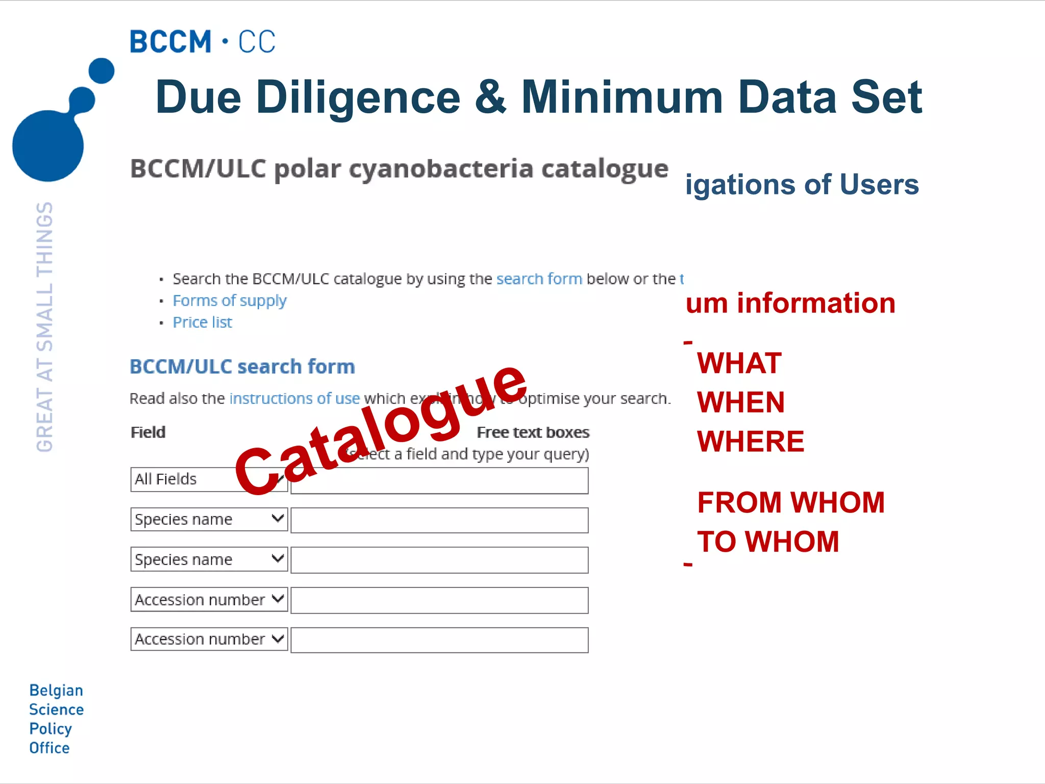 EU Regulation 511/2014 - Article 4 Obligations of Users
1. Users shall exercise due diligence
3. Certificate of compliance or minimum information
Minimum Data Set (MDS)
Due Diligence & Minimum Data Set
WHAT
WHEN
WHERE
FROM WHOM
TO WHOM
 