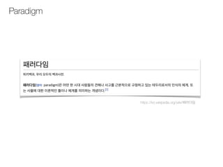 Paradigm
https://ko.wikipedia.org/wiki/패러다임
 
