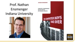 Prof.	Nathan	
Ensmenger
Indiana	University
 