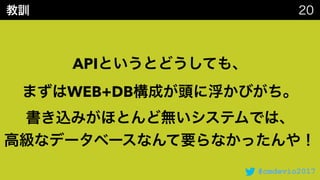 #cmdevio2017
API
WEB+DB
 