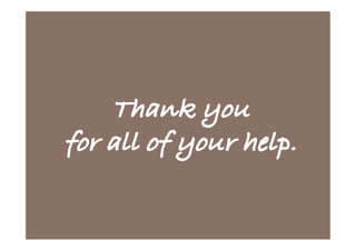 Thank you
for all of your help.	
 