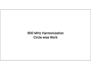 14
900 MHz Harmonization
Circle wise Work
 