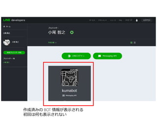 作成済みの BOT 情報が表示される
初回は何も表示されない
 