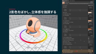 ２影色をぼかし、立体感を強調する
 