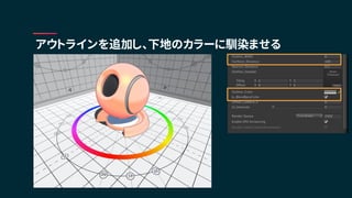 アウトラインを追加し、下地のカラーに馴染ませる
 