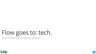 Flow goes to: tech.
What is flowing through the stream?
 