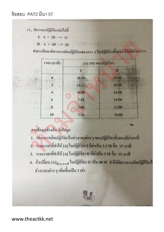 ข้อสอบ PAT2 มีนา 57
www.theactkk.net
 