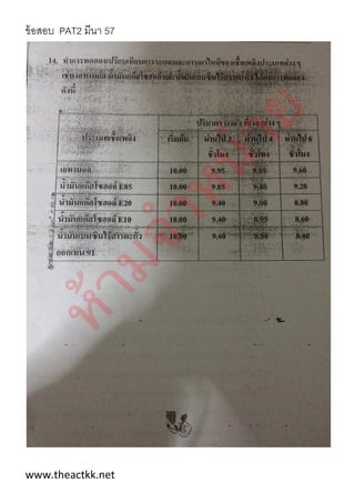 ข้อสอบ PAT2 มีนา 57
www.theactkk.net
 